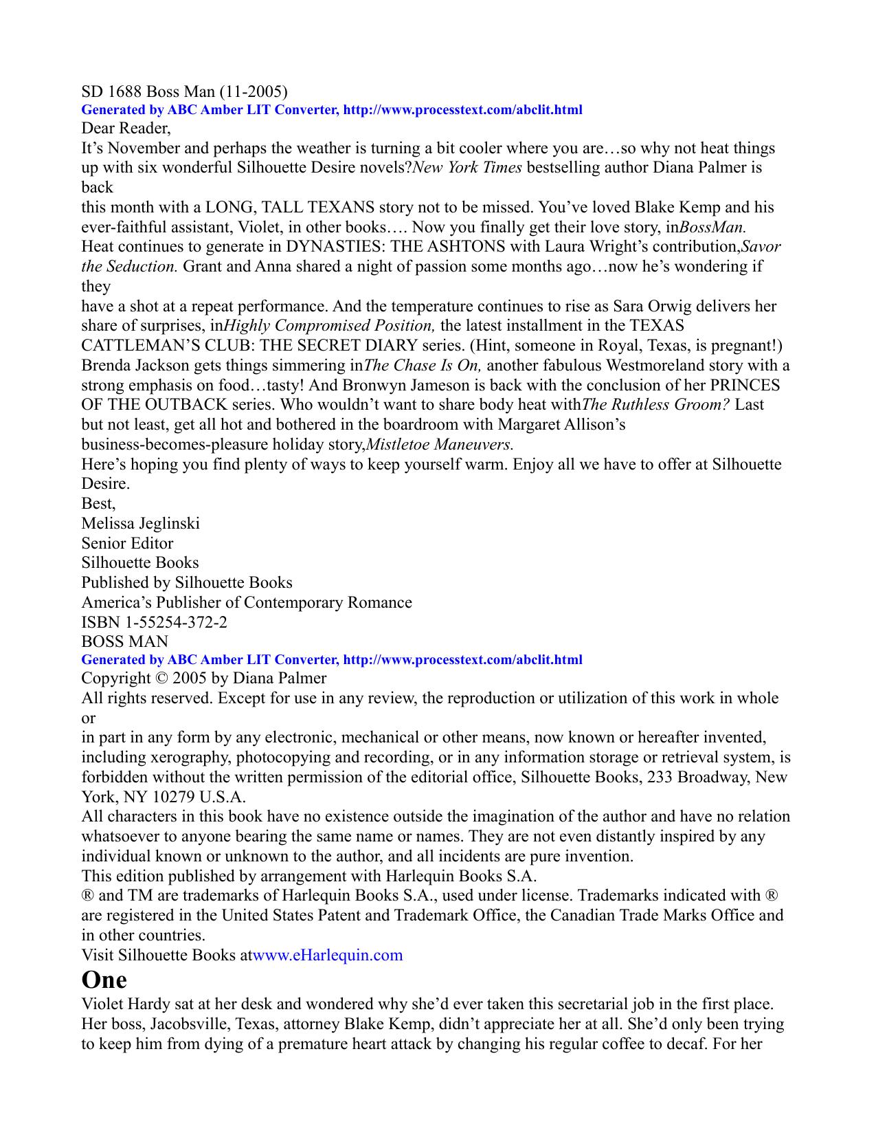 Diana Palmer - Long Tall Texans 31 by Boss Man