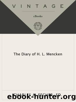 Diary of H. L. Mencken by H.L. Mencken