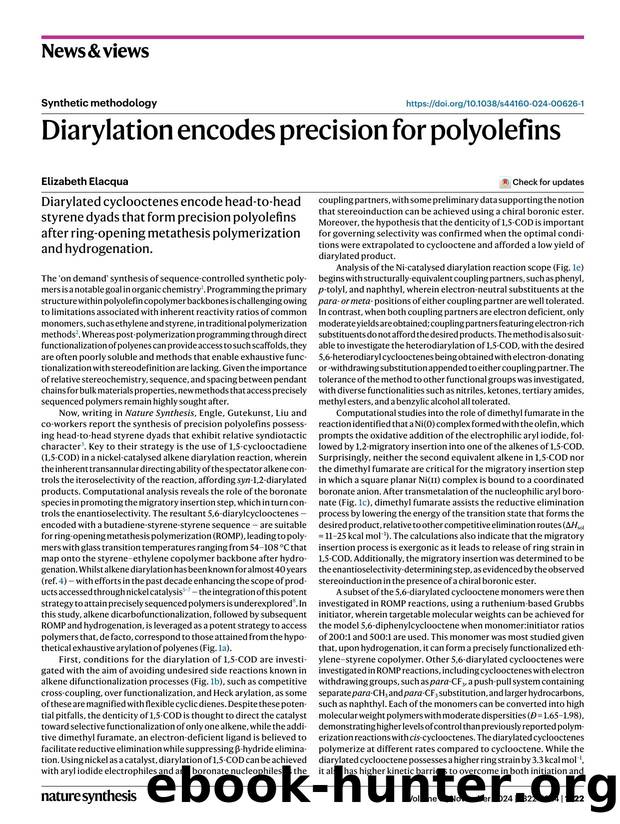Diarylation encodes precision for polyolefins by Elizabeth Elacqua