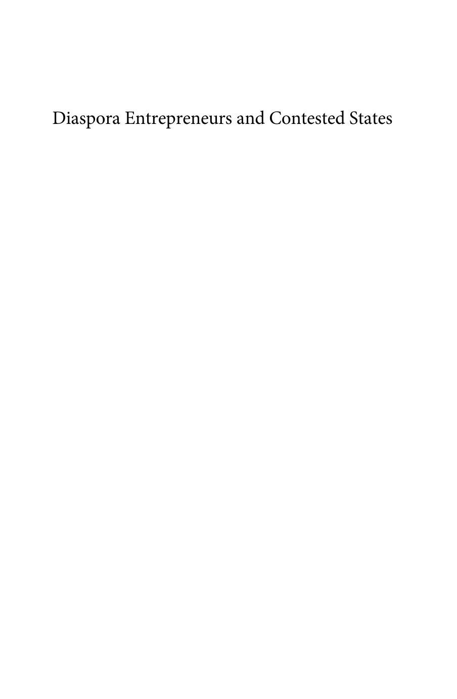 Diaspora Entrepreneurs and Contested States by Maria Koinova