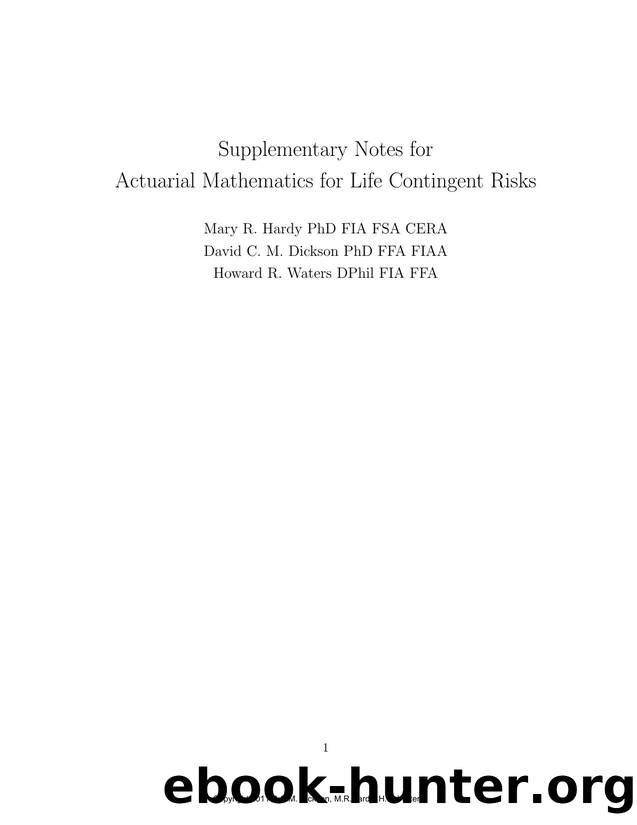 Dickson & Hardy & Waters by Actuarial Mathematics Supplements