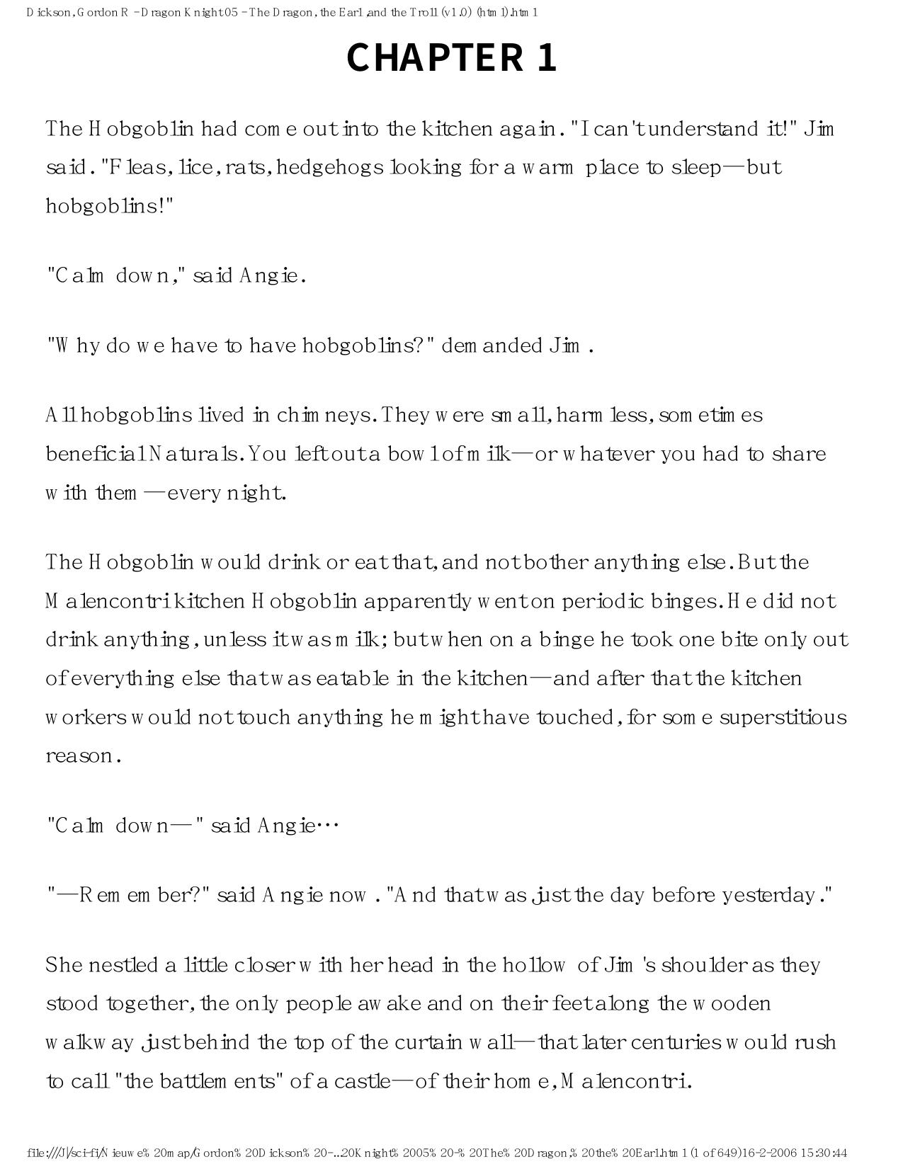 Dickson, Gordon R - Dragon Knight 05 - The Dragon, the Earl ,and the Troll (v1.0) (html).html by Gordon R. Dickson