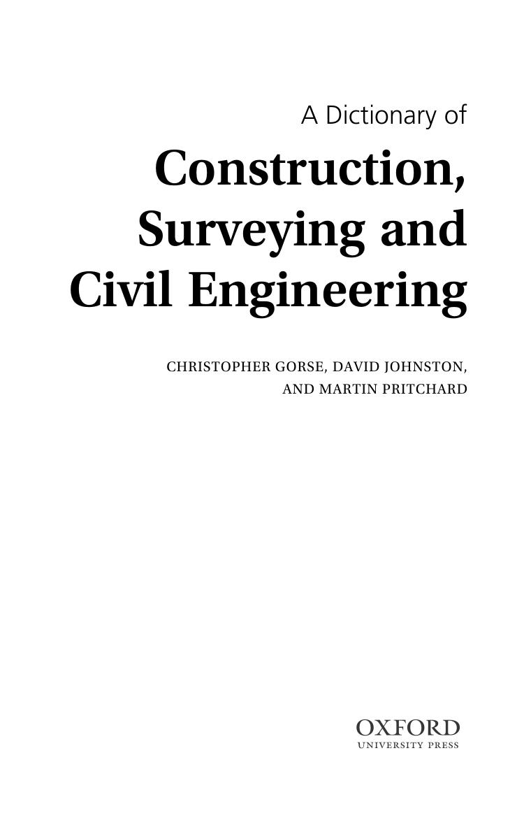 Dictionary of Construction, Surveying and Civil Engineering by 4<8=8AB@0B>@