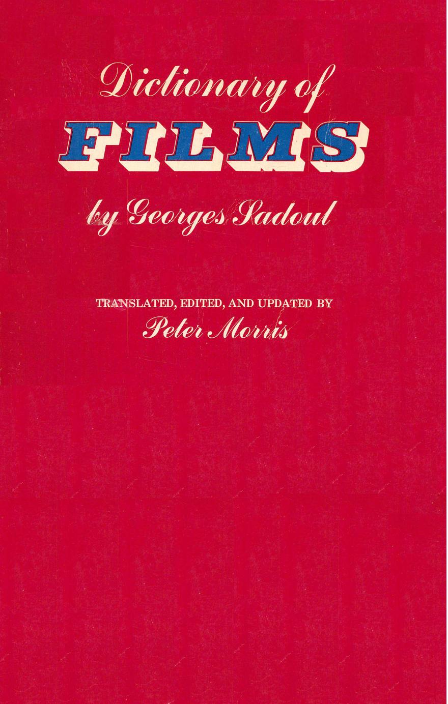 Dictionary of Films by George sadoul