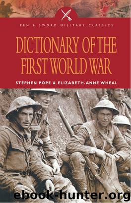 Dictionary of the First World War by Stephen Pope
