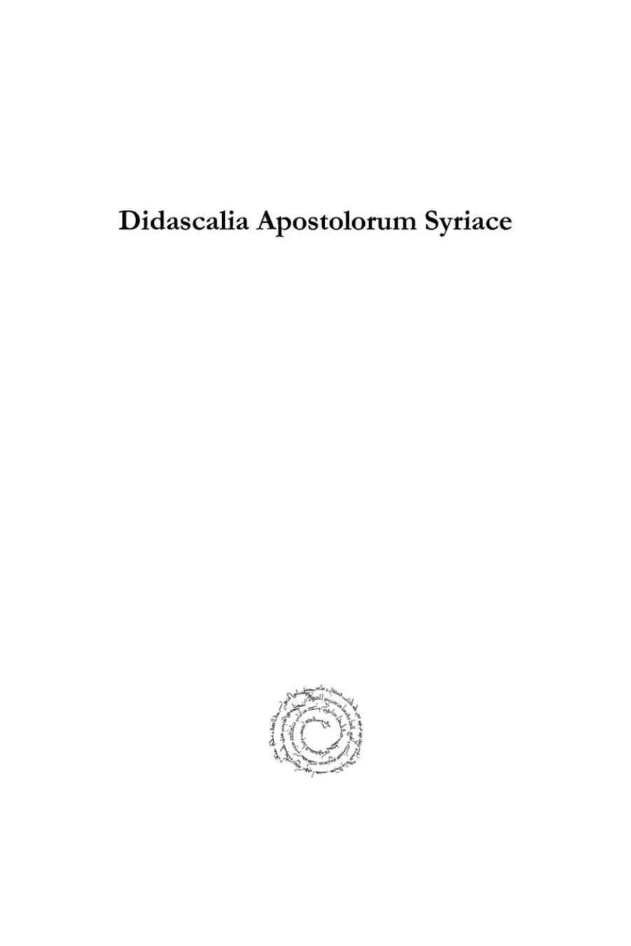 Didascalia Apostolorum Syriace by Paul de Lagarde