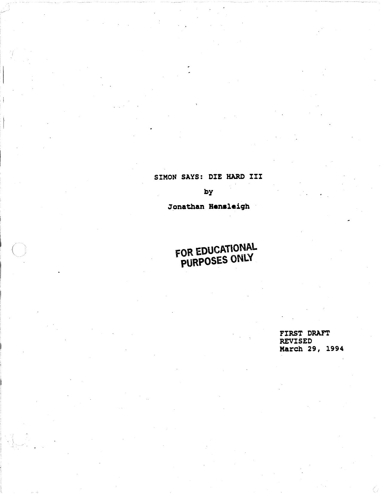 Die Hard 3- With A Vengeance (1995) [1994-3-29] [1st Rev.] [Scan] by Unknown