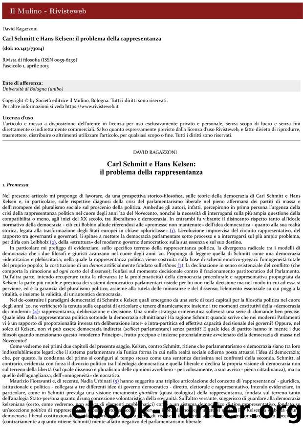 Dieci articoli di e su Carl Schmitt by AA. VV