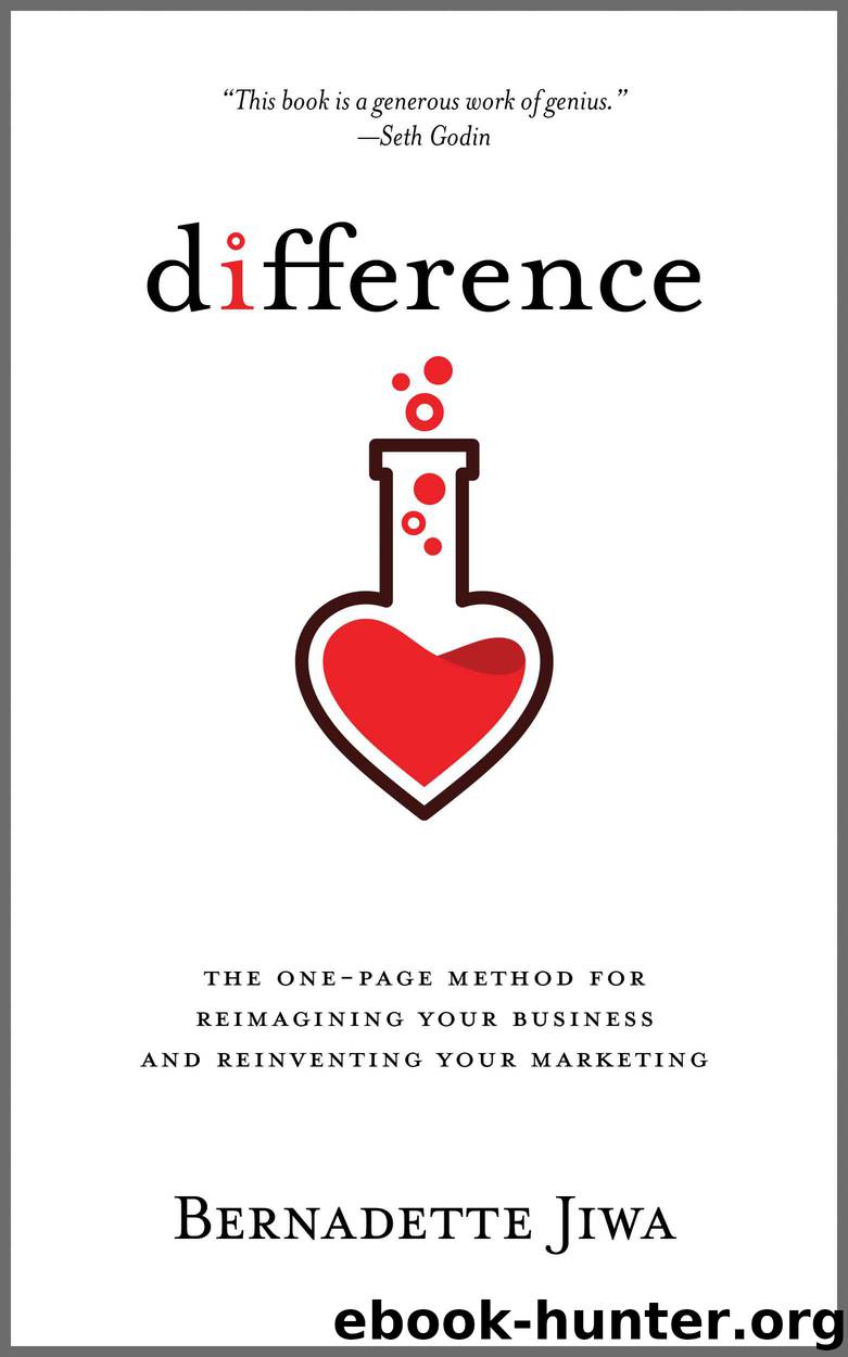 Difference: The one-page method for reimagining your business and reinventing your marketing by Jiwa Bernadette
