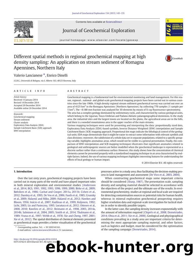 Different spatial methods in regional geochemical mapping at high density sampling: An application on stream sediment of Romagna Apennines, Northern Italy by Valerio Lancianese & Enrico Dinelli