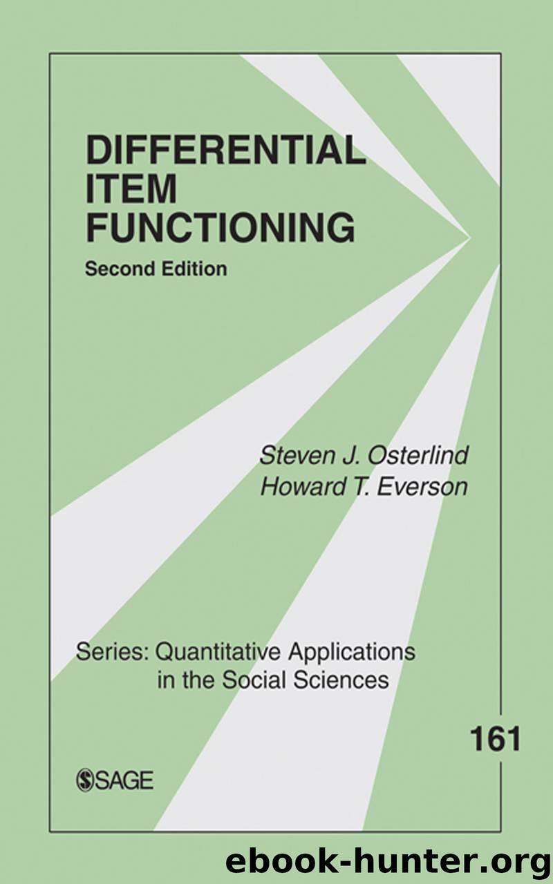 Differential Item Functioning by Steven J. Osterlind howard t. everson