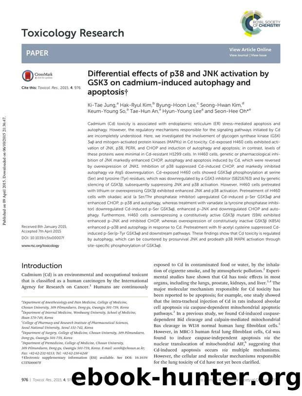 Differential effects of p38 and JNK activation by GSK3 on cadmium-induced autophagy and apoptosis by unknow