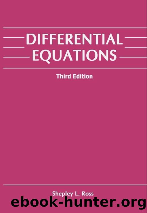 Differential equations 3rd edition Shepley L.Ross by Unknown