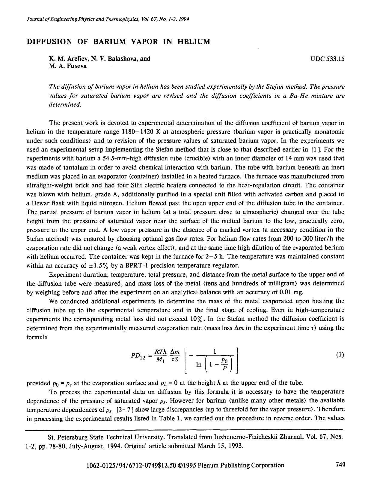 Diffusion of barium vapor in helium by Unknown