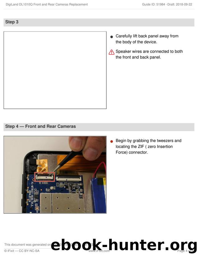 DigiLand DL1010Q Front and Rear Cameras Replacement by Unknown