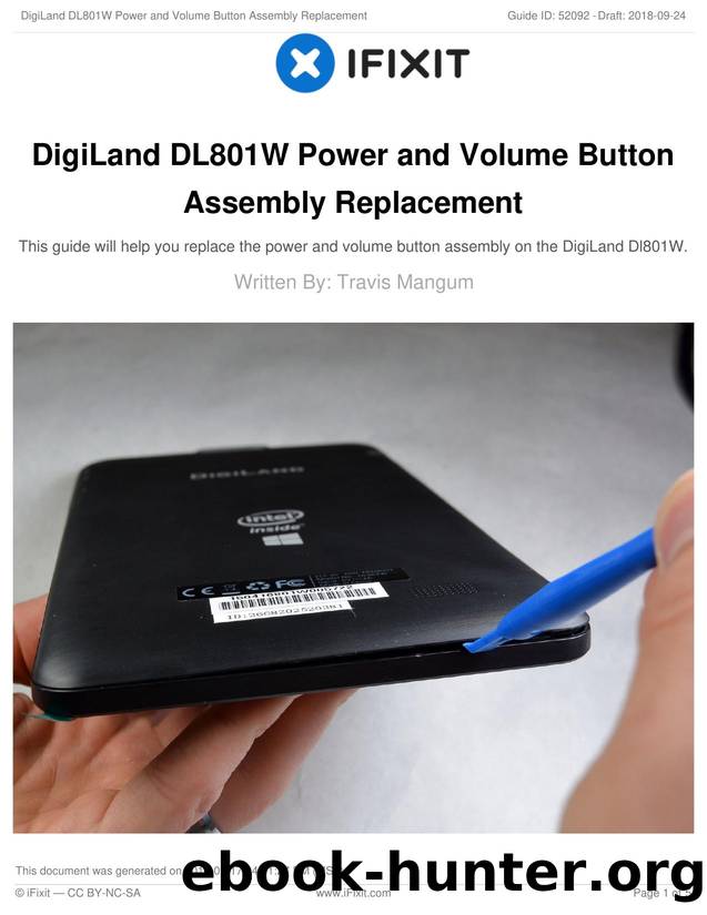 DigiLand DL801W Power and Volume Button Assembly Replacement by Unknown