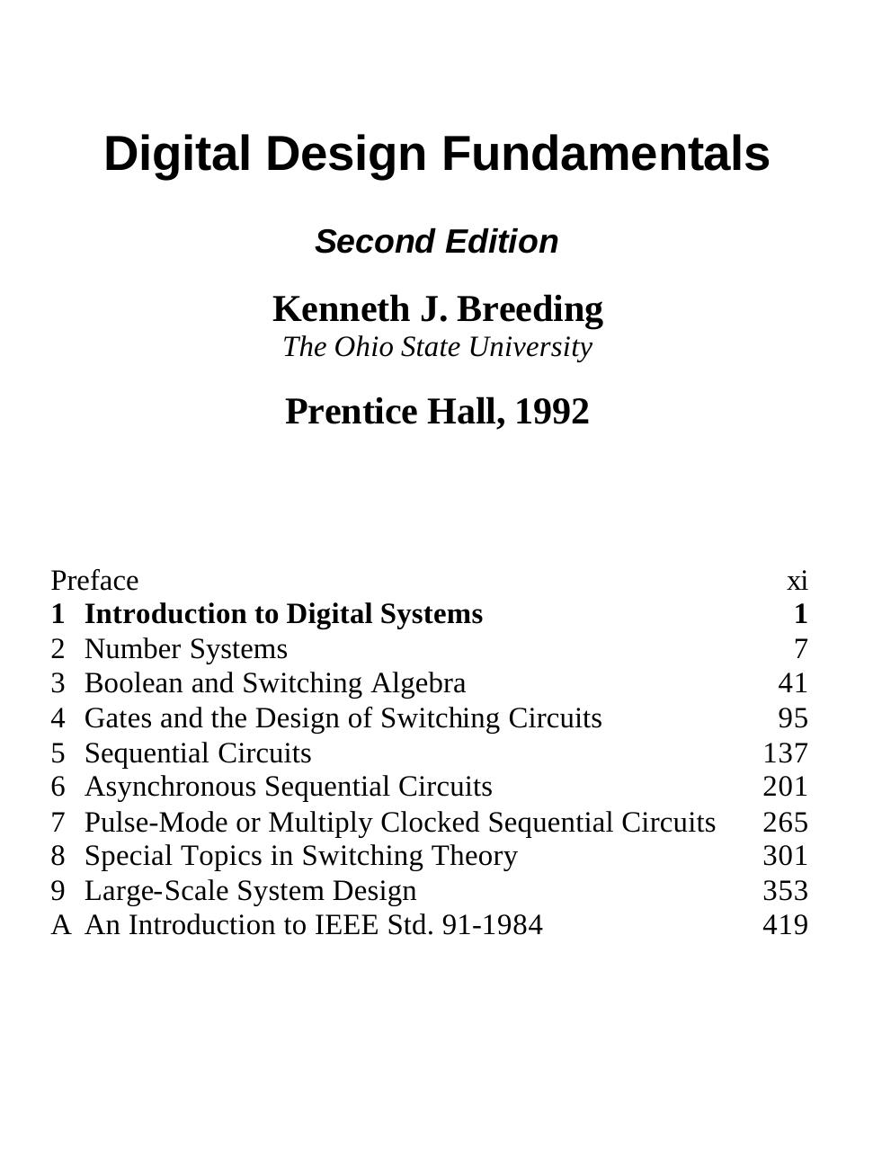 Digital Design Fundamentals by Breeding