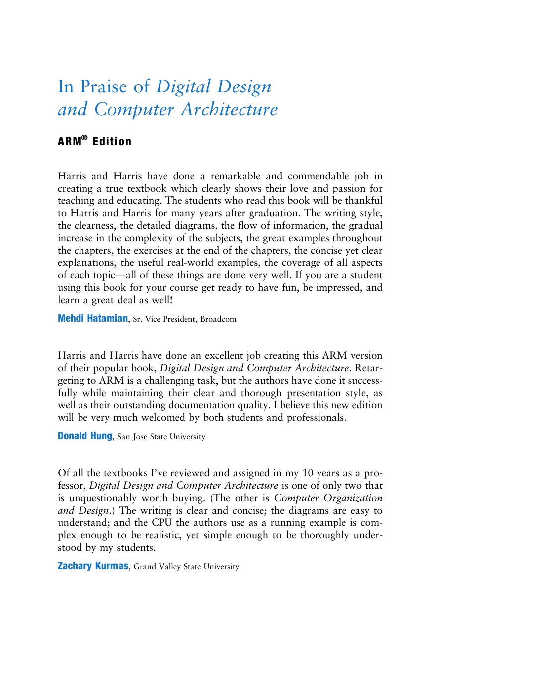 Digital Design and Computer Architecture by ARM® Edition