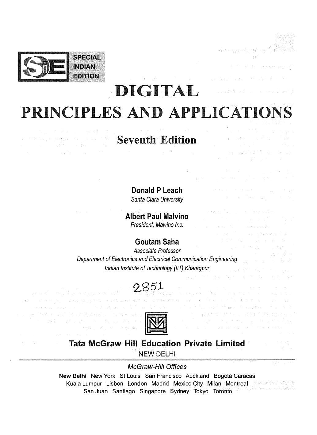 Digital Principles And Applications by Donald P. Leach