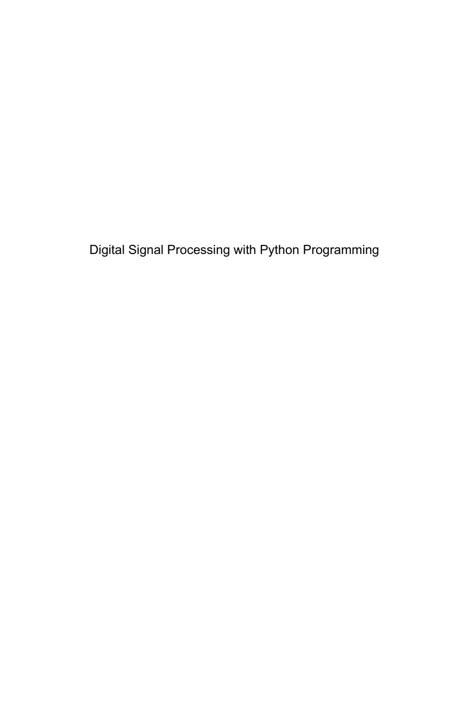 Digital Signal Processing (DSP) with Python Programming by Unknow