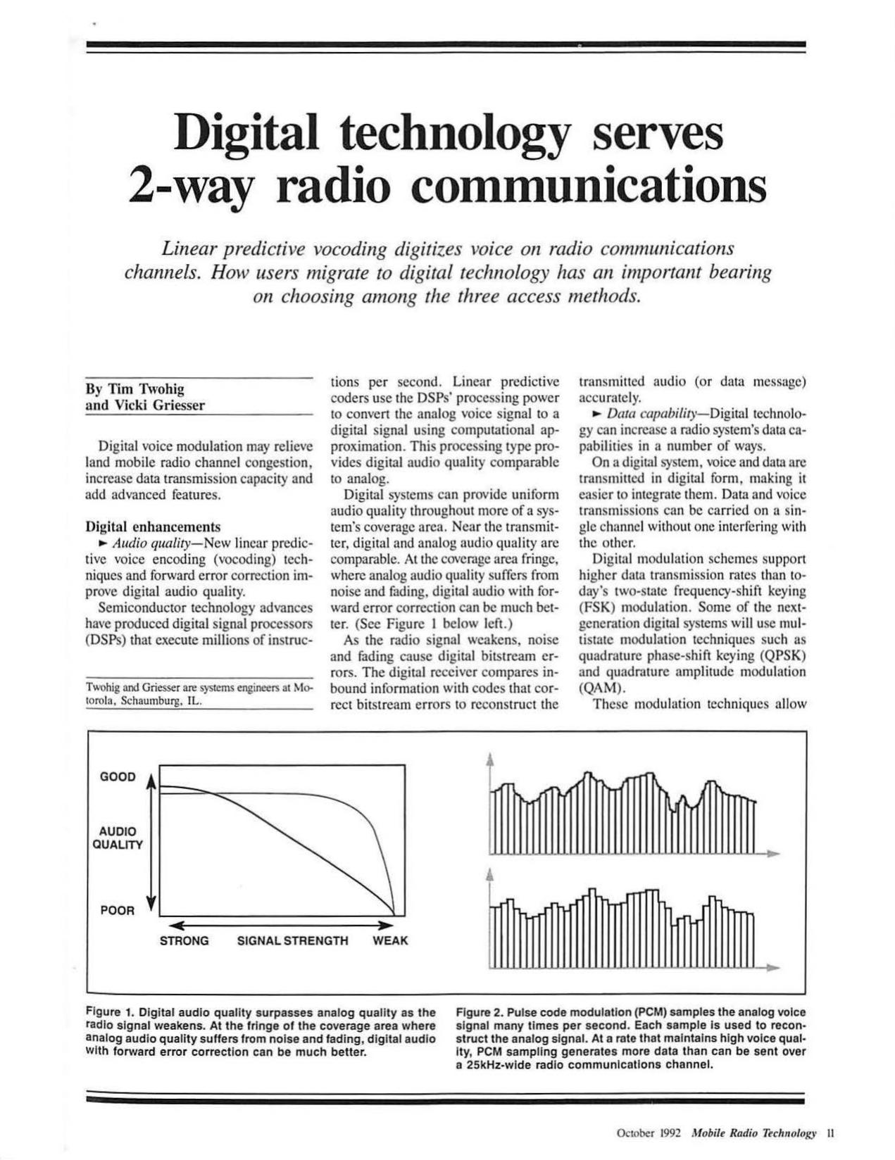 Digital Technology Serves 2-Way Radio Communications by Unknown