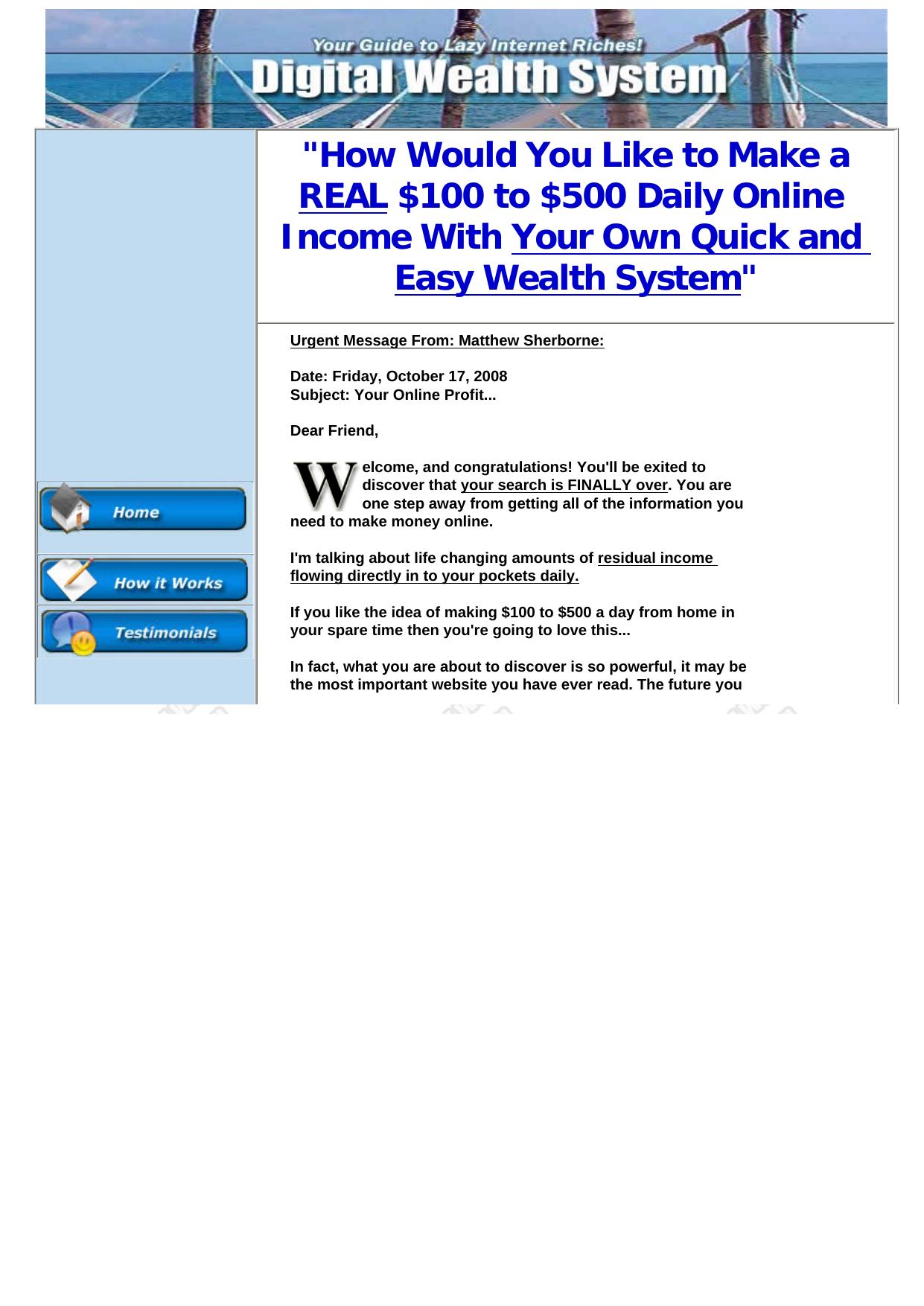 Digital Wealth System - #1 Automatic Online Income.. by Best of Kuszter's Collection