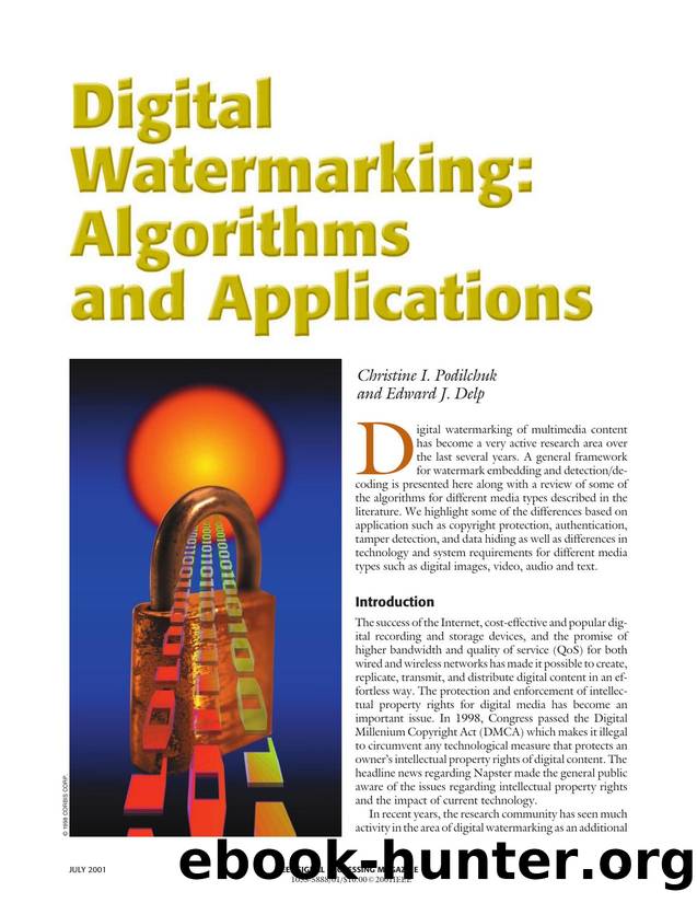 Digital watermarking: algorithms and applications - IEEE Signal Processing Magazine by Algorithms & Applications