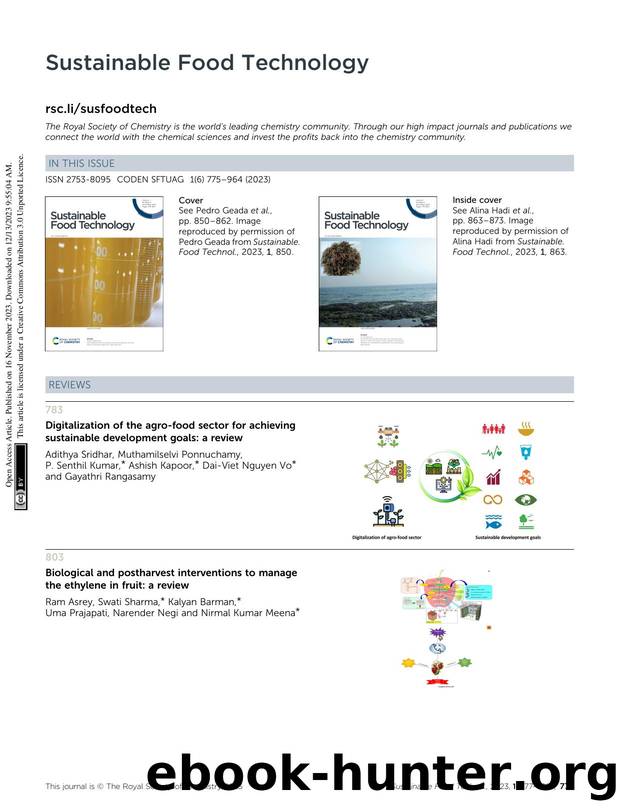 Digitalization of the agro-food sector for achieving sustainable development goals: a review by Unknown