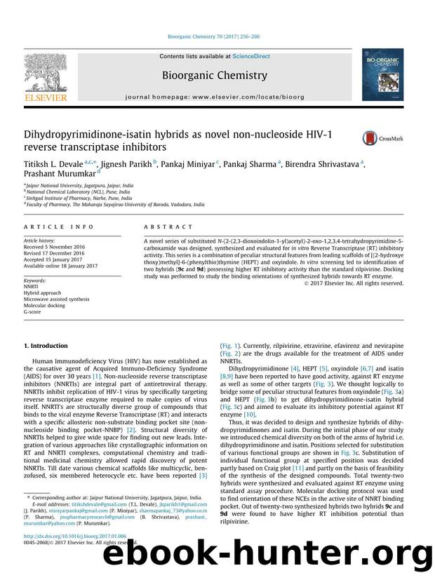 Dihydropyrimidinone-isatin hybrids as novel non-nucleoside HIV-1 reverse transcriptase inhibitors by unknow