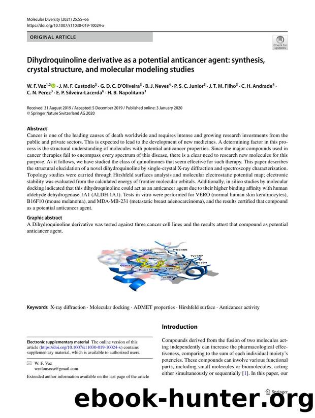 Dihydroquinoline derivative as a potential anticancer agent: synthesis, crystal structure, and molecular modeling studies by unknow