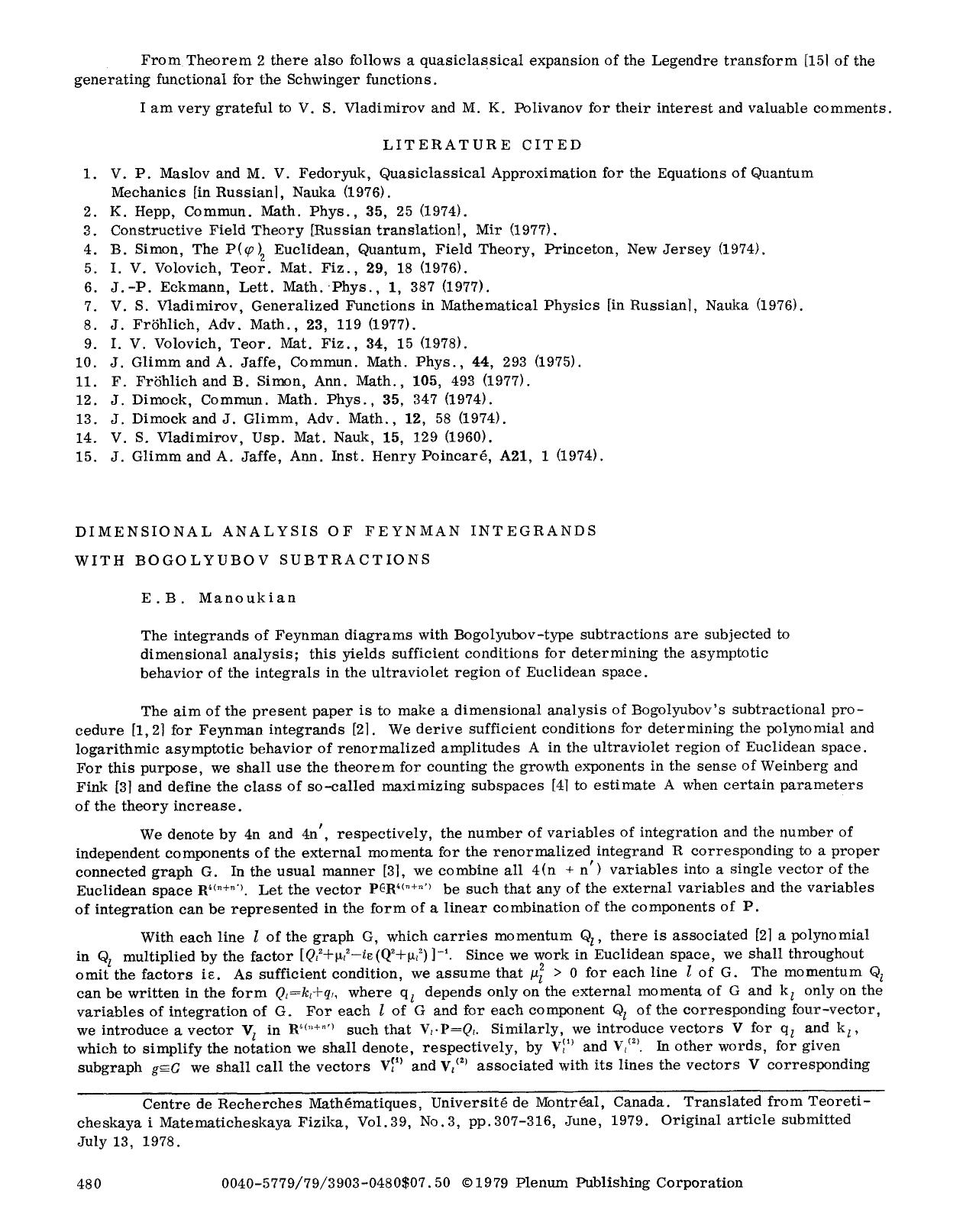 Dimensional analysis of Feynman integrands with Bogolyubov subtractions by Unknown