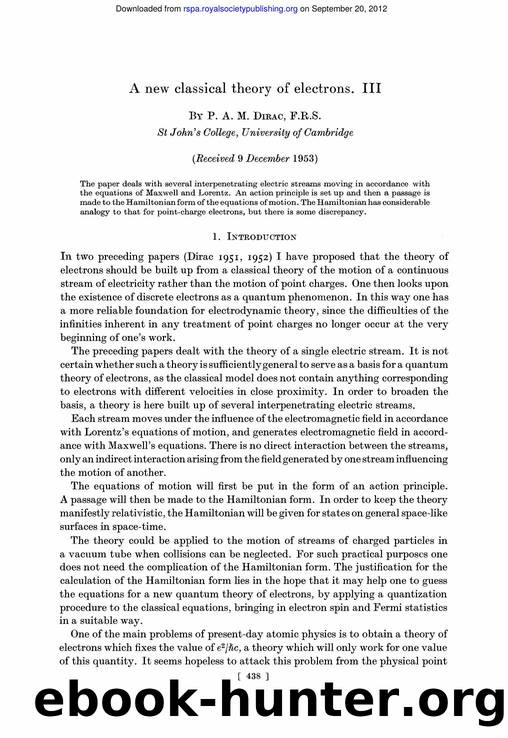 Dirac, Paul A.M. by A New Classical Theory of Electrons III (1954)