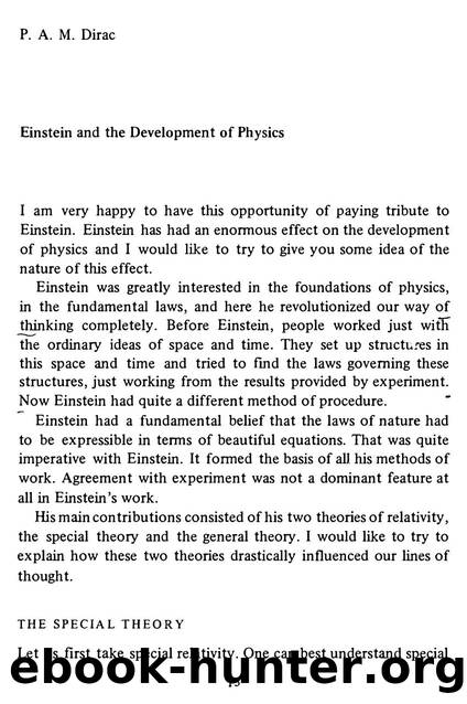 Dirac, Paul A.M. by Einstein & the Development of Physics (1981)