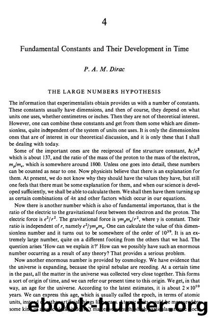 Dirac, Paul A.M. by Fundamental Constants & Their Development in Time (1973)