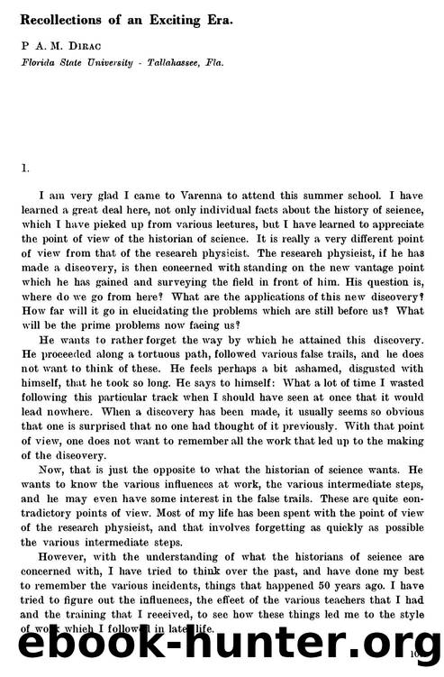 Dirac, Paul A.M. by Recollections of an Exciting Era (1977)