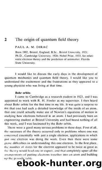 Dirac, Paul A.M. by The Origin of Quantum Field Theory (1983)