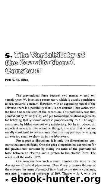 Dirac, Paul A.M. by The Variability of the Gravitational Constant (1972)
