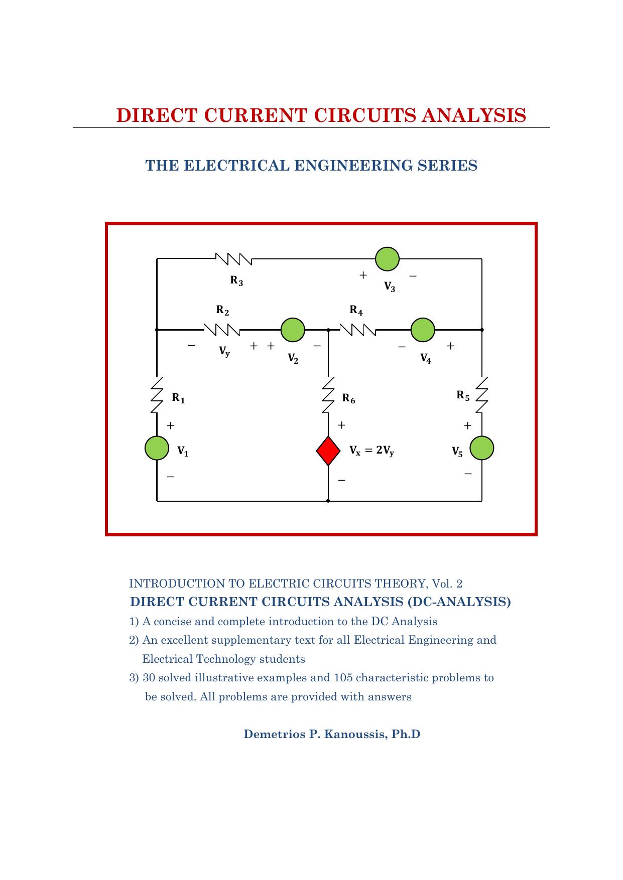 Direct Current Circuits Analysis, Vol. 2: (The Electrical Engineering Series) by Unknow