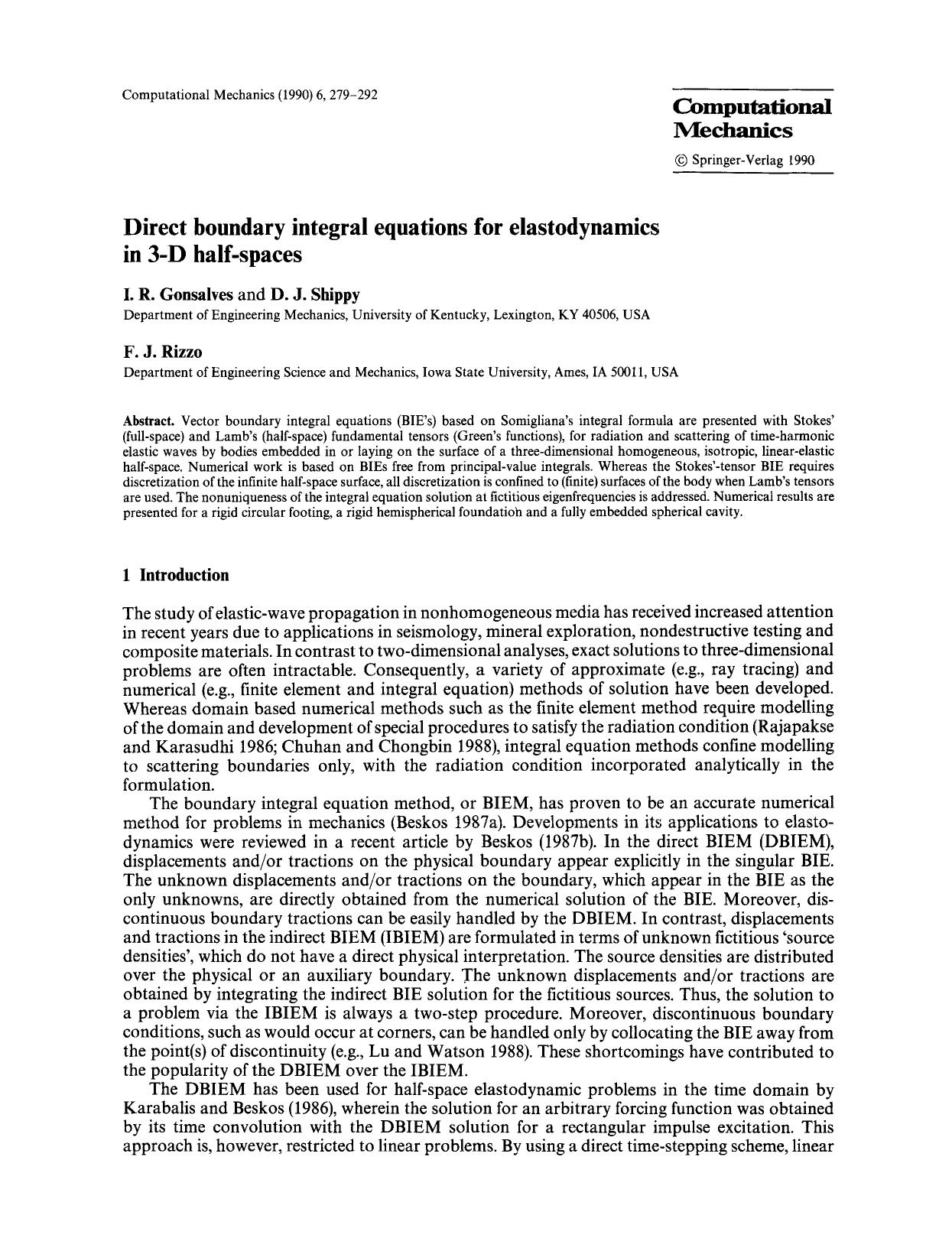 Direct boundary integral equations for elastodynamics in 3-D half-spaces by Unknown