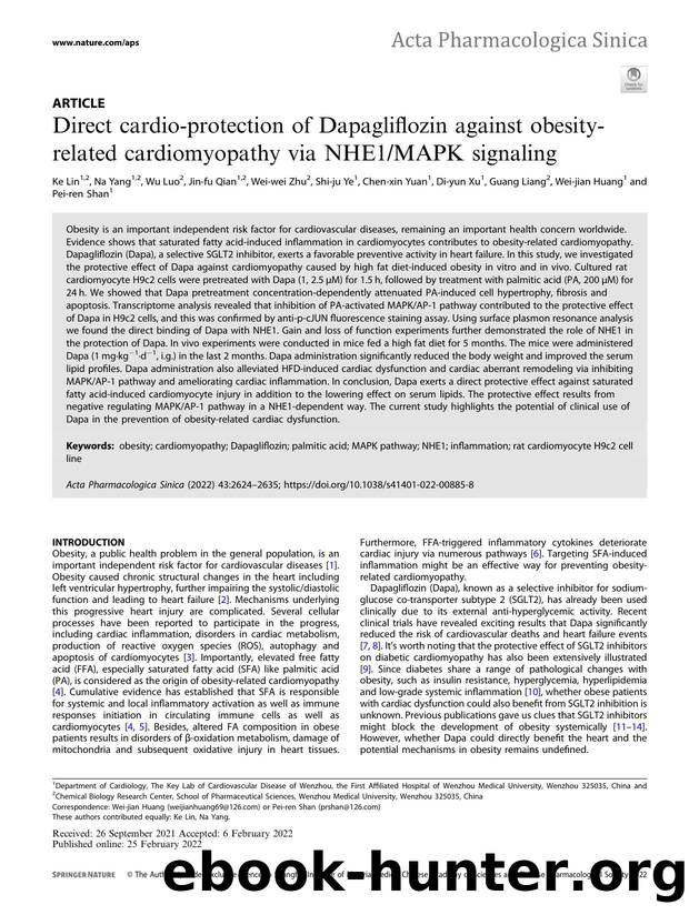 Direct cardio-protection of Dapagliflozin against obesity-related cardiomyopathy via NHE1MAPK signaling by unknow