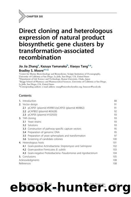 Direct cloning and heterologous expression of natural product biosynthetic gene clusters by transformation-associated recombination by Jia Jia Zhang & Kazuya Yamanaka & Xiaoyu Tang & Bradley S. Moore