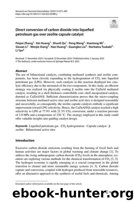 Direct conversion of carbon dioxide into liquefied petroleum gas over zeolite capsule catalyst by unknow