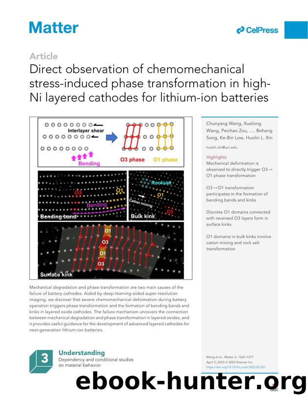 Direct observation of chemomechanical stress-induced phase transformation in high-Ni layered cathodes for lithium-ion batteries by Chunyang Wang