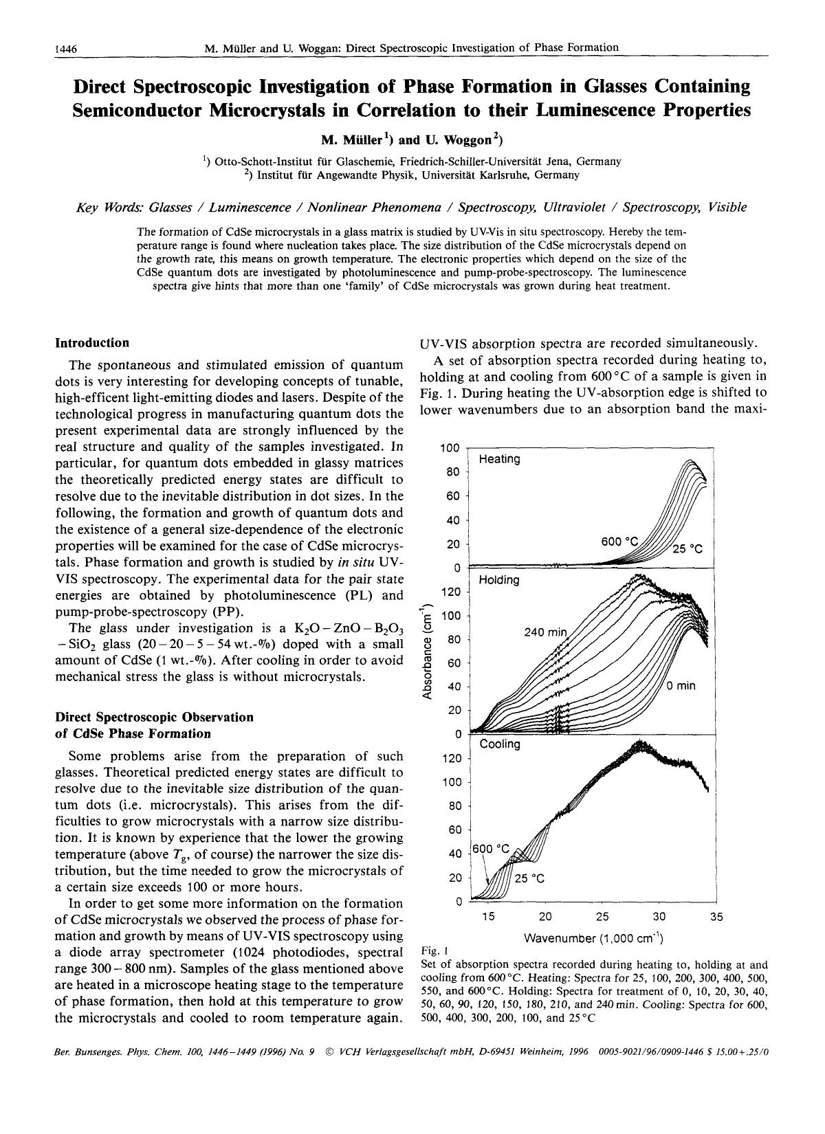 Direct spectroscopic investigation of phase formation in glasses containing semiconductor microcrystals in correlation to their luminescence properties by Unknown