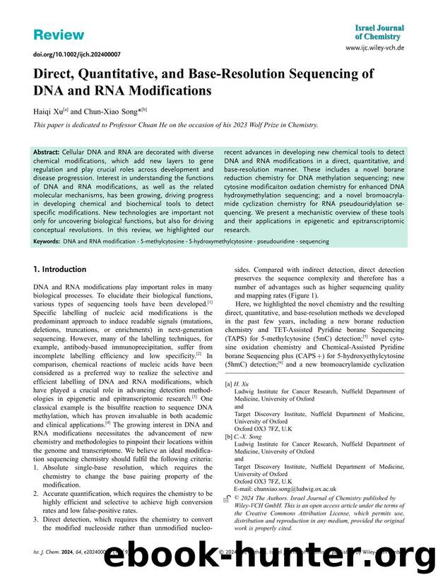 Direct, Quantitative, and BaseâResolution Sequencing of DNA and RNA Modifications by Unknown