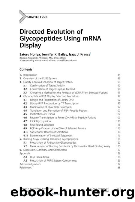 Directed Evolution of Glycopeptides Using mRNA Display by Satoru Horiya & Jennifer K. Bailey & Isaac J. Krauss