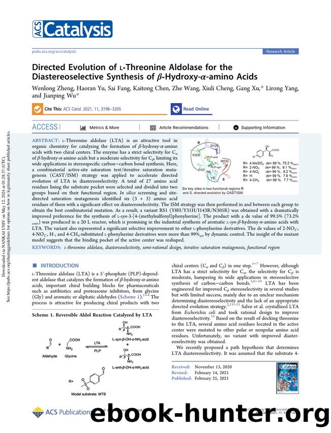 Directed Evolution of l-Threonine Aldolase for the Diastereoselective Synthesis of Î²-Hydroxy-Î±-amino Acids by unknow