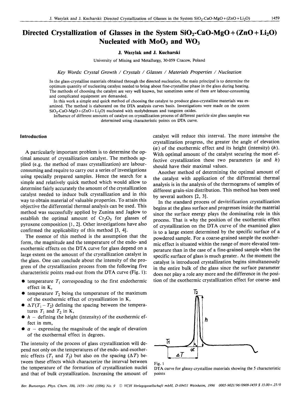 Directed crystallization of glasses in the system SiO2-CaO-MgO+(ZnO+Li2O) nucleated with MoO3 and WO3 by Unknown