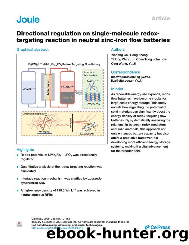 Directional regulation on single-molecule redox-targeting reaction in neutral zinc-iron flow batteries by unknow