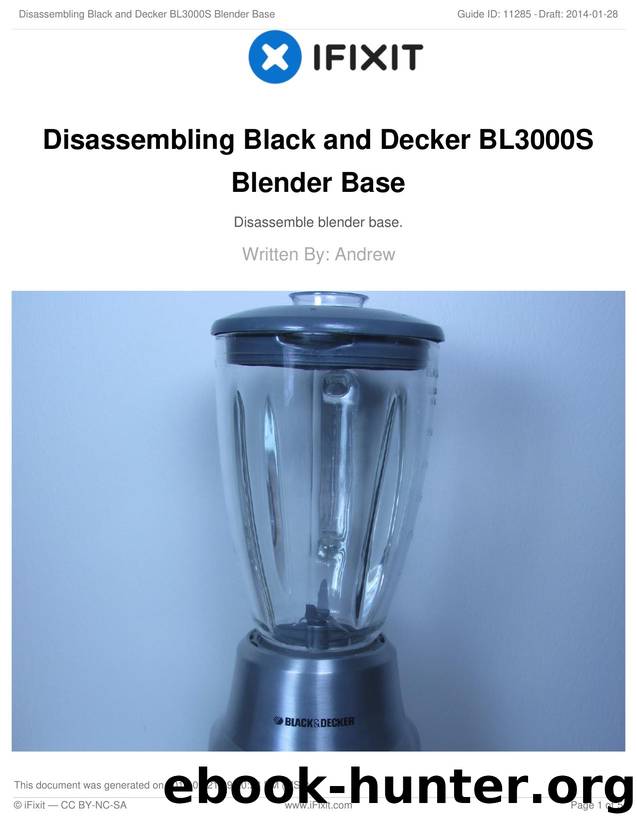 Disassembling Black and Decker BL3000S Blender Base by Unknown